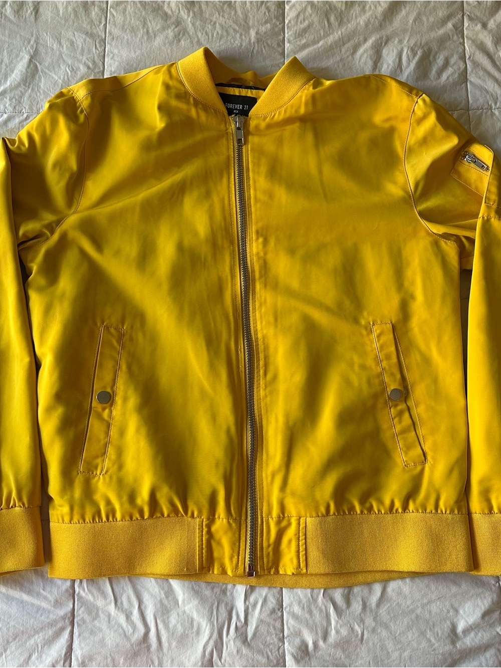 Forever 21 Yellow Men's Bomber Jacket Size S